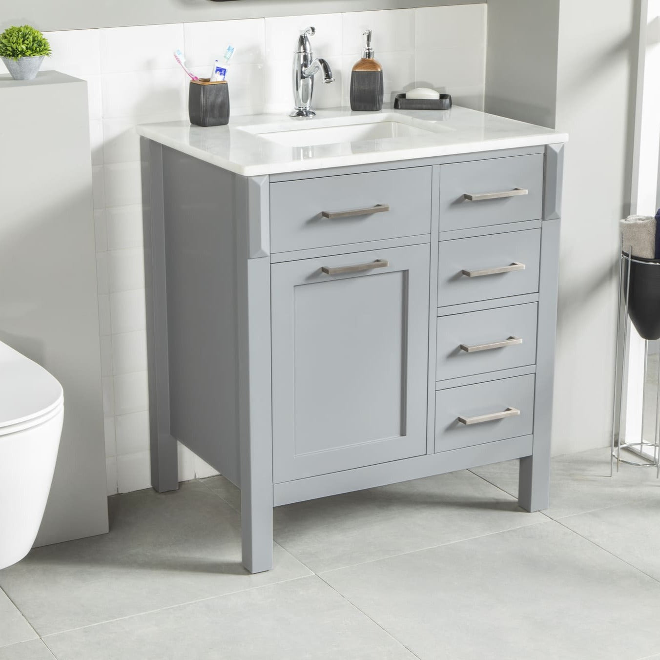 Fawna Bathroom Vanity Homelero 30"  #size_30"  #color_grey  #hardware_brushed nickel