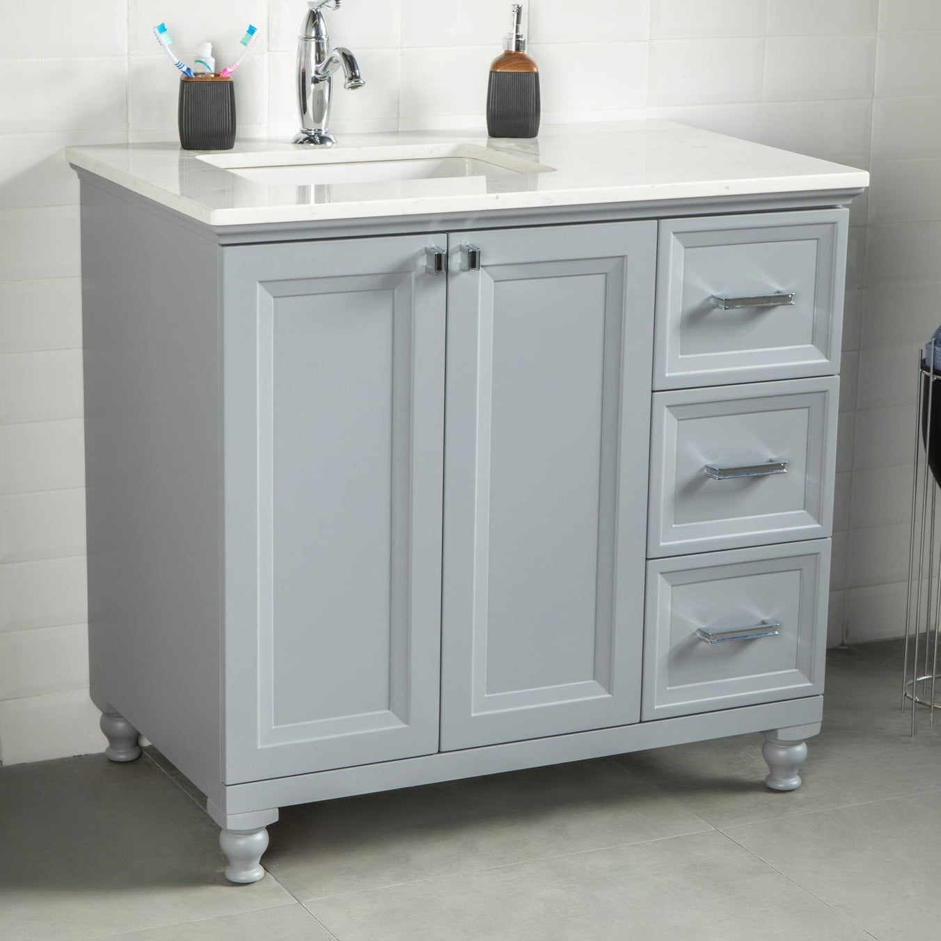 Isabel  Bathroom Vanity Homelero 36" #size_36" #color_grey 