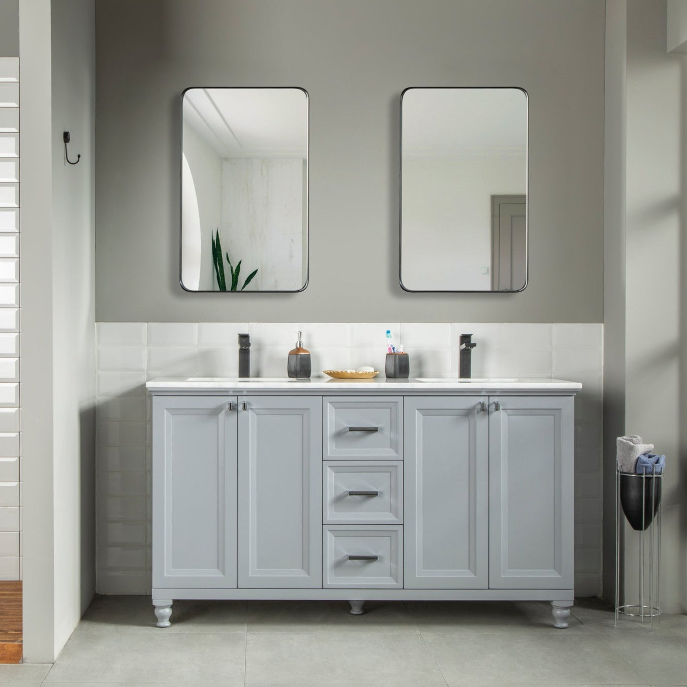 Isabel Bathroom Vanity Homelero 60"   #size_60" #color_grey 