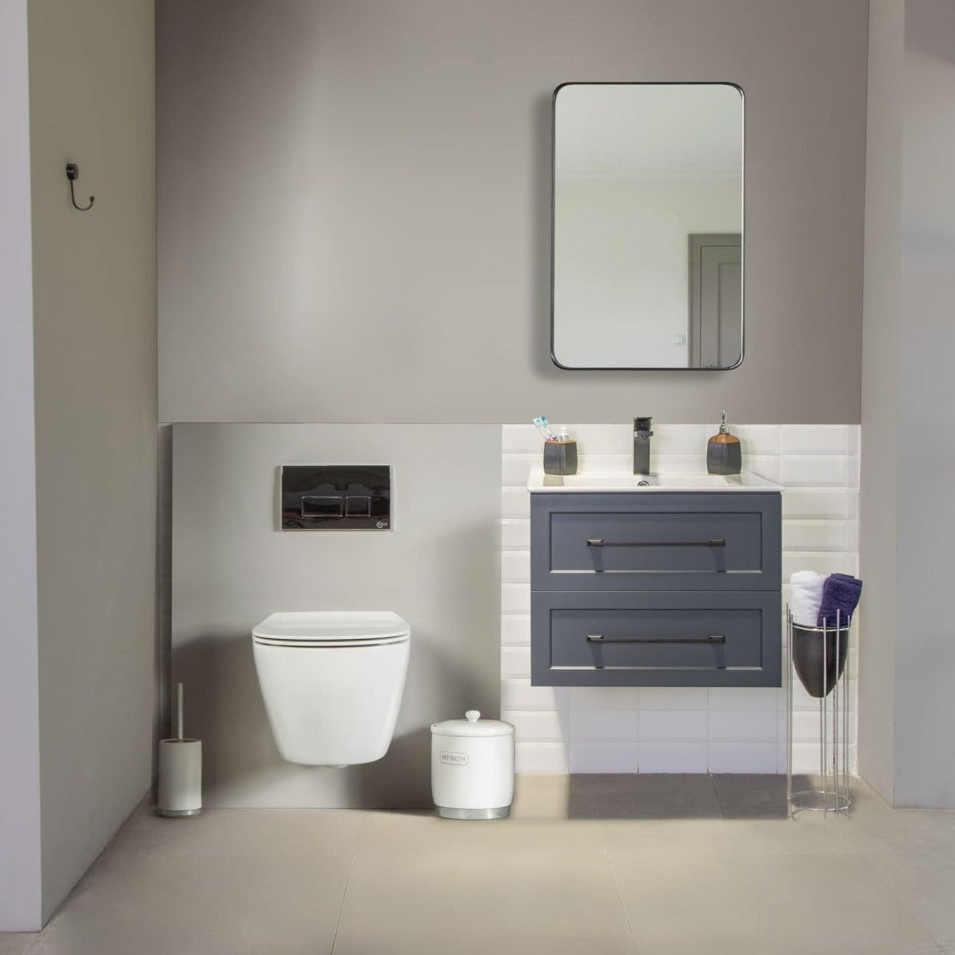 Nova Bathroom Vanity Homelero 24" #size_24" #color_dark grey #hardware_black