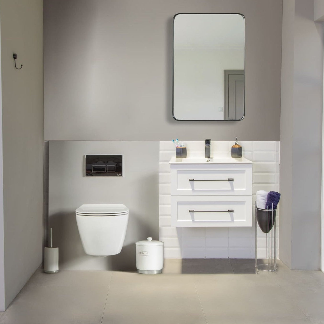 Nova Bathroom Vanity Homelero 24"  #size_24" #color_white #hardware_black