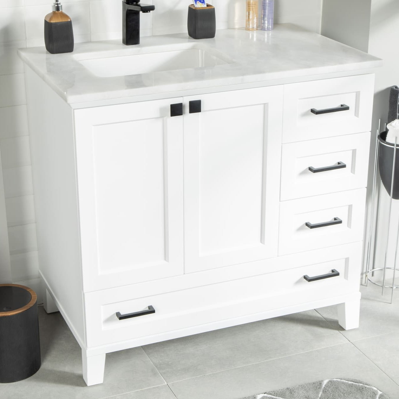 Paloma Bathroom Cabinets  Homelero 36"  #size_36"  #color_white #hardware_black