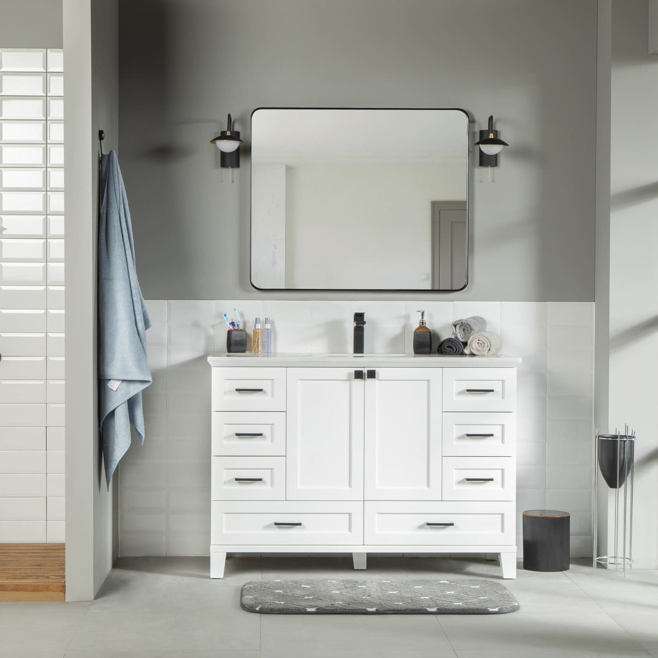 Paloma Bathroom Cabinets  Homelero 48"  #size_48"  #color_white #hardware_black