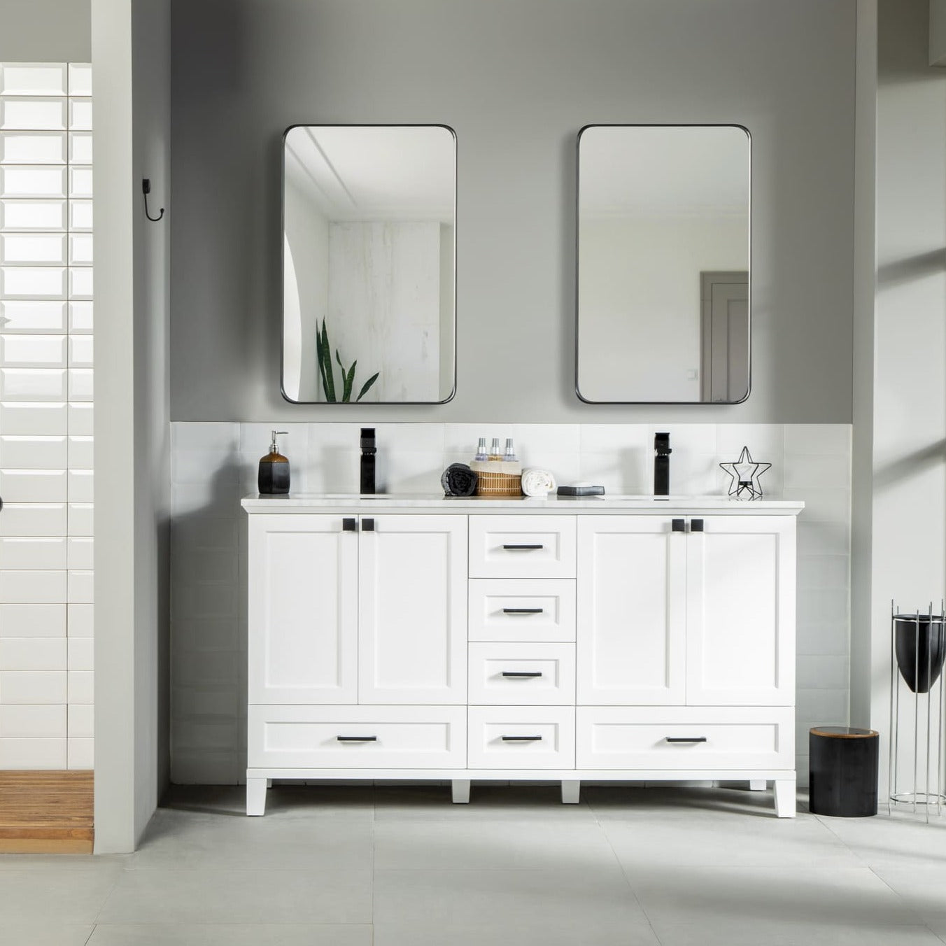 Paloma Bathroom Cabinets  Homelero 60"  #size_60"  #color_white #hardware_black